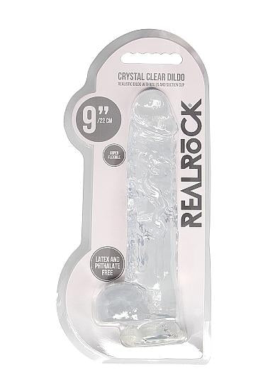 REALROCK - 9 '' REALISTIC DILDO WITH BALLS - TRANSPARENT