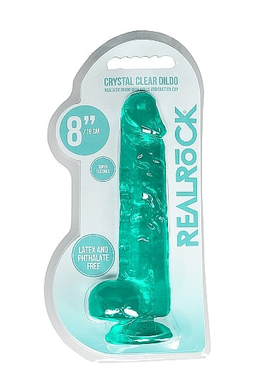 REALROCK - 8 '' REALISTIC DILDO WITH BALLS - TURQUOISE