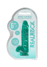 REALROCK - 6'' REALISTIC DILDO WITH BALLS - TURQUOISE
