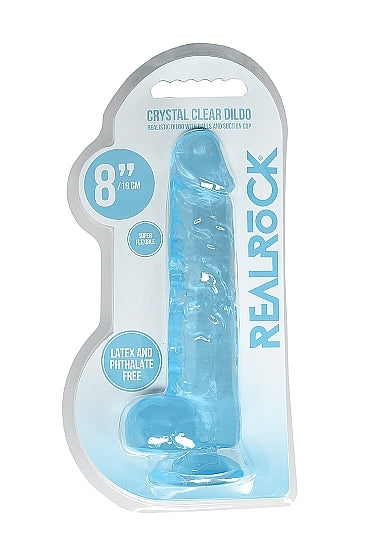 REALROCK - 8 '' REALISTIC DILDO WITH BALLS - BLEU