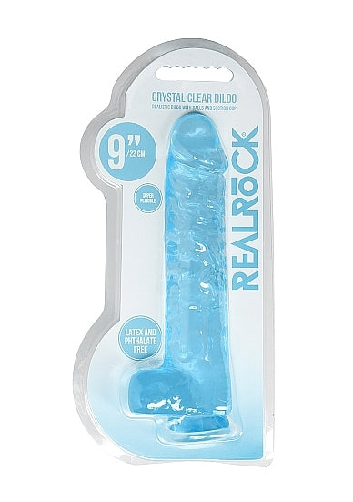 REALROCK - 9 '' REALISTIC DILDO WITH BALLS - BLEU