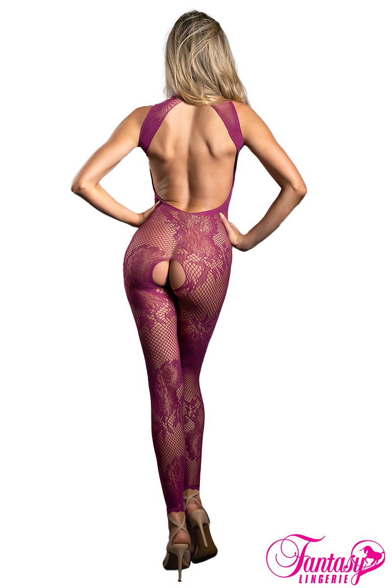 BODYSTOCKING EN DENTELLE MAGENTA
