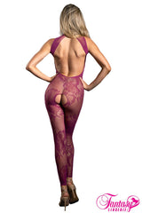 BODYSTOCKING EN DENTELLE MAGENTA