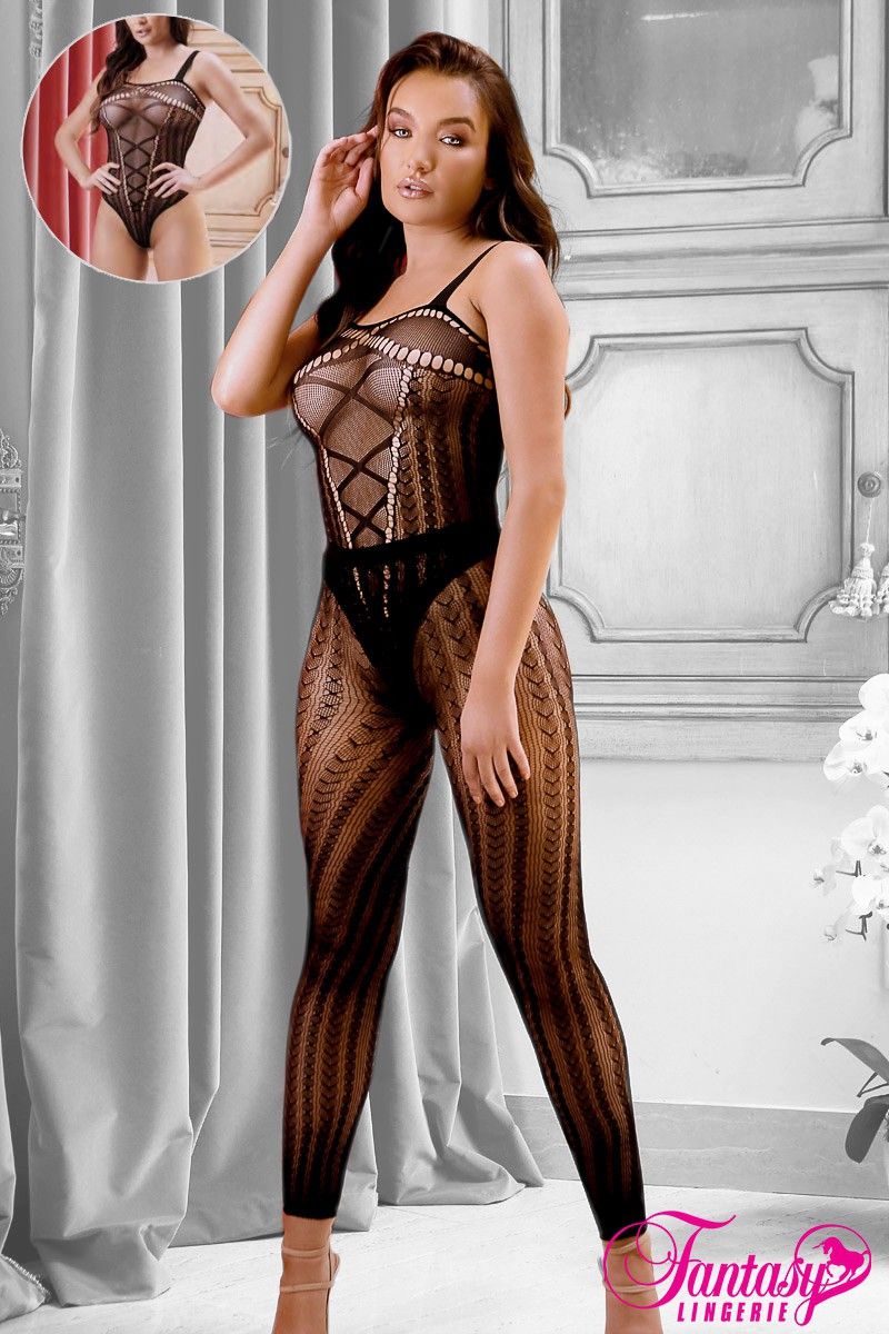 BODYSTOCKING 2PC.NOIR-SHEER FANTASY