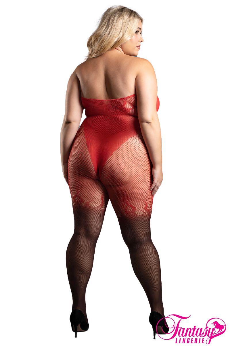 BODYSTOCKING FLAMMES ROUGE QUEEN